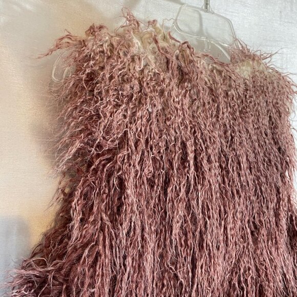 Ci Sono by Cavalini  Burgundy Ombre Faux-Fur Vest Ladies Lg - Picture 10 of 14